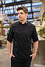 Кітель кухаря Lux Form Black водовідштовхувальний унісекс рукав 3/4 чорний, фото 5