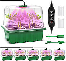 Підноси для насіння Verdenu з підсвічуванням для вирощування, 5 упаковок для рослин з контролером часу, 60-осередків