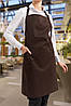 Фартух Lux Form Стандарт з нагрудником водовідштовхувальний для повара офіціанта бармена перукаря коричневий, фото 2