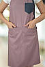 Фартух Lux Form Екошкіра з нагрудником для офіціанта кондитера бариста перукаря блідо рожевий, фото 3