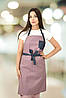 Фартух Lux Form Екошкіра з нагрудником для офіціанта кондитера бариста перукаря блідо рожевий, фото 4