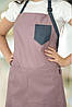 Фартух Lux Form Екошкіра з нагрудником для офіціанта кондитера бариста перукаря блідо рожевий, фото 5