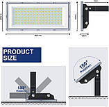 Вуличний світлодіодний прожектор TASINUO 100 Вт, 2 шт., 10000 лм, 7000 К, водонепроникний, IP67, 85-265 В, для саду, гаража, фото 2