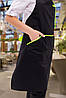 Фартух Lux Form Стандарт з нагрудником водовідштовхувальний для повара офіціанта бармена бариста чорний зелений, фото 2