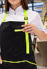 Фартух Lux Form Стандарт з нагрудником водовідштовхувальний для повара офіціанта бармена бариста чорний зелений, фото 3