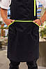 Фартух Lux Form Стандарт з нагрудником водовідштовхувальний для повара офіціанта бармена бариста чорний зелений, фото 7