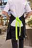 Фартух Lux Form Стандарт з нагрудником водовідштовхувальний для повара офіціанта бармена бариста чорний зелений, фото 6