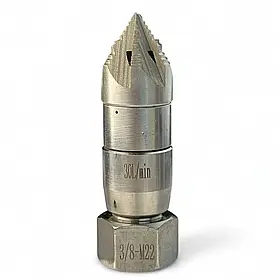 Обертальна насадка для очищення труб QP-3564 (30 л/хв) 3/8-M22 Насадка для гідродинамічної машини
