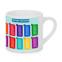 Чашка дитяча з друком "Табличка множення" №3 (колір білий) (29845)