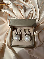 Сережки сріблення з перлиною