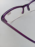 Окуляри жіночі з діоптріями вузькі пластикові для зору на мінус полімерна лінза Напівоправа Легкі Червоні Фіолетові, фото 6