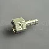 Штуцер шланговий нержавіючий DN10 (3/8") внутрішня різьба, н/ж сталь AISI304, ялинка 10мм, BSPP, Class 150, фото 2