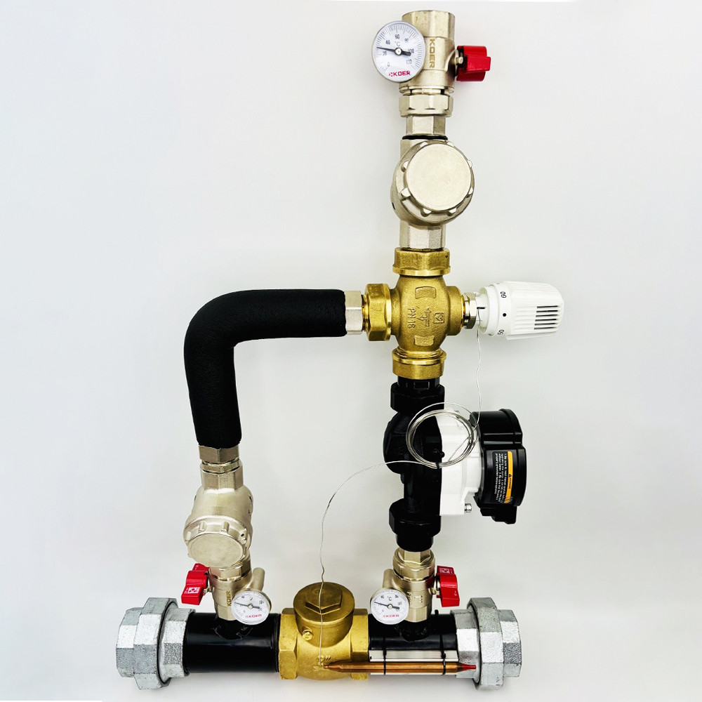 Термозмішувальний вузол котла LADOMIX.PROFI 50/6 з байпасом (2") (0-72кВт) KVANT, фото 1