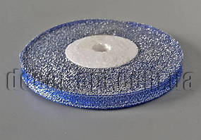 Стрічка парча синя 0,6 см 25ярд 40