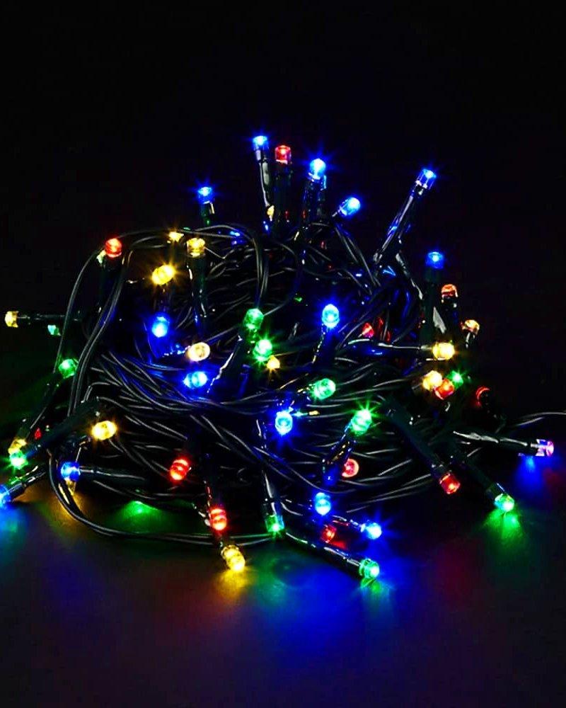 Гірлянда LED 80 мультиколор (чорний провід), фото 1