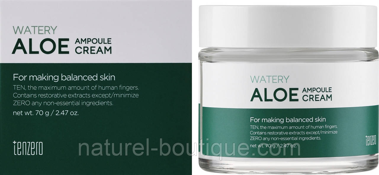 Крем Tenzero для обличчя Watery Aloe Ampoule з алое вера зволожувальний 70г, фото 1