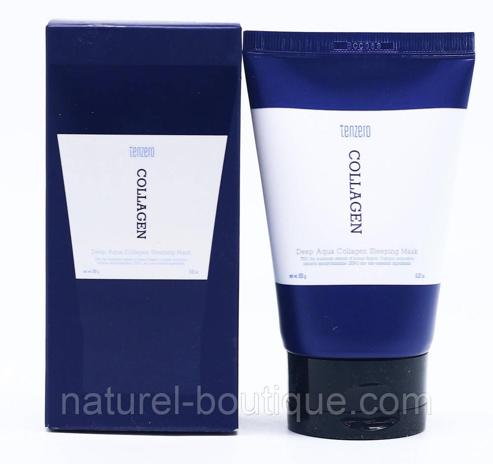 Нічна маска Tenzero для обличчя Deep Aqua Collagen глибоко зволожувальна з колагеном 100 г, фото 1