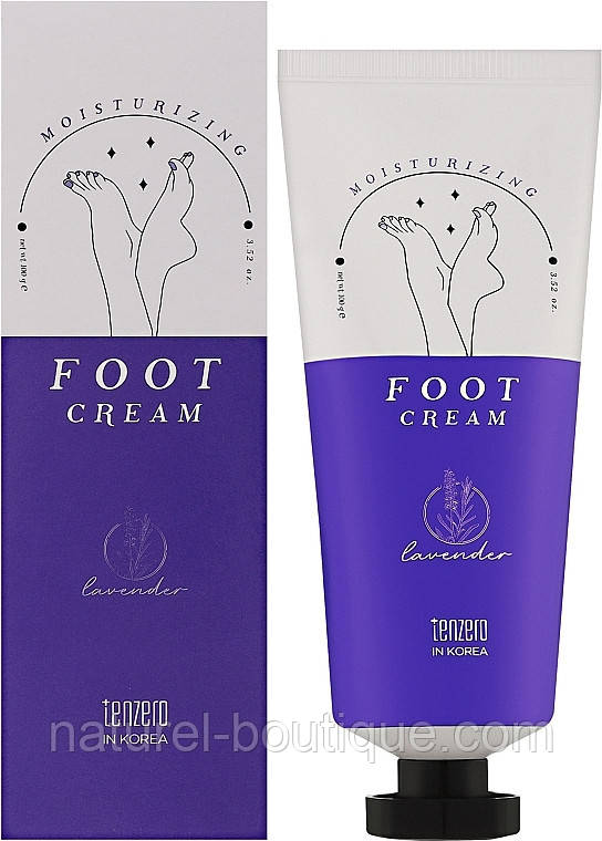 Крем Tenzero для ніг Moisturizing Lavender зволожувальний з екстрактом лаванди 100 г, фото 1