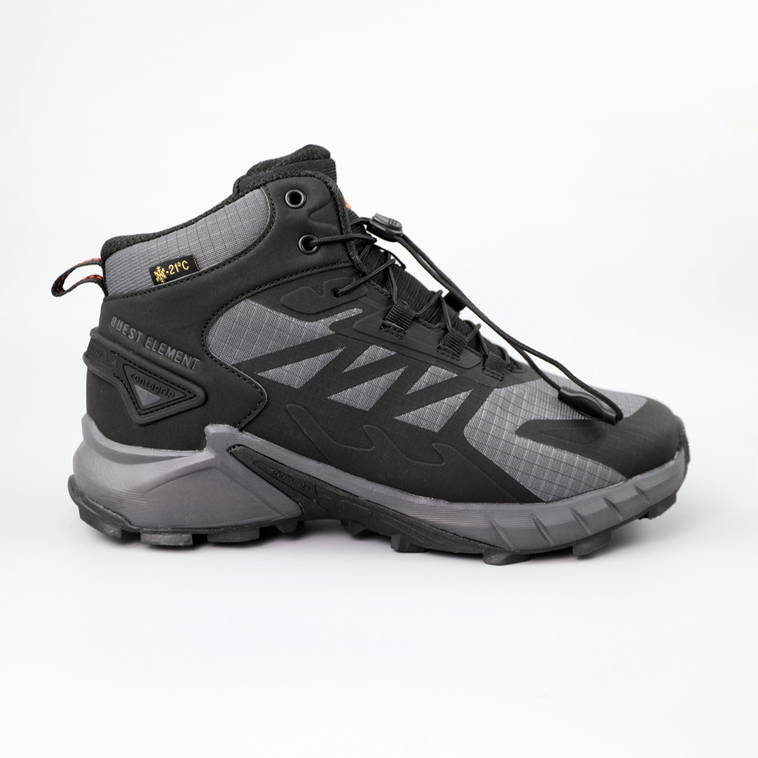 Черевики чоловічі вологостійкі утеплені 590366 Сірі чорні, фото 1