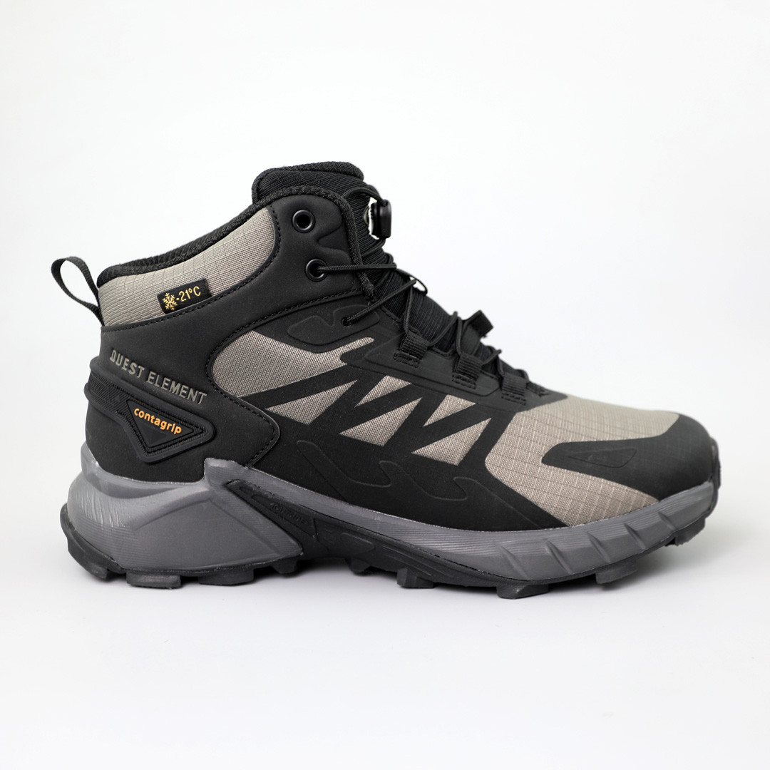 Кросівки чоловічі вологостійкі утеплені 590367 Хакі чорні, фото 1