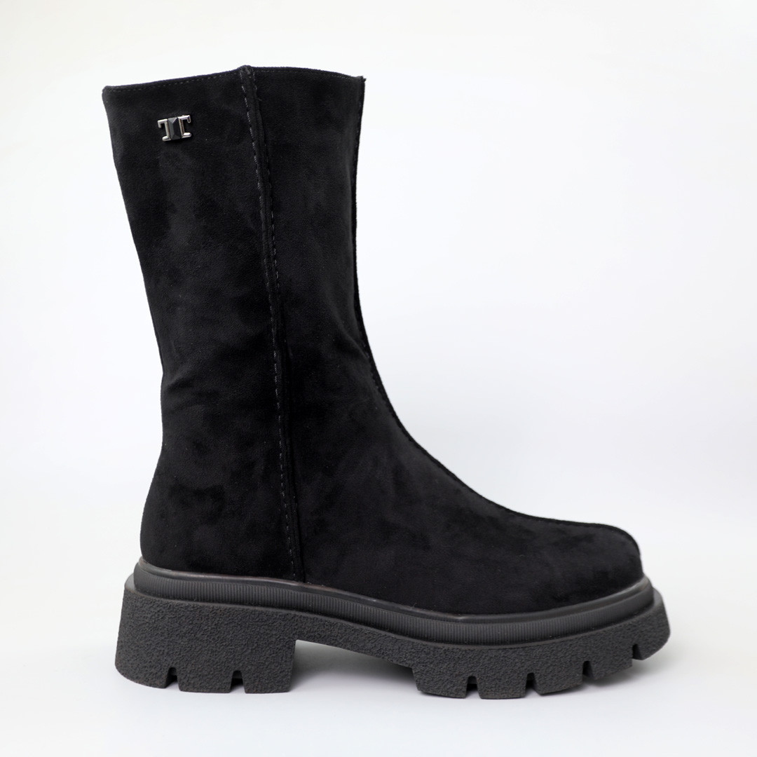 Черевики жіночі хутро 590712 Чорні, фото 1