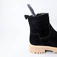 Челсі жіночі замшеві хутро 590824 Чорні, фото 7