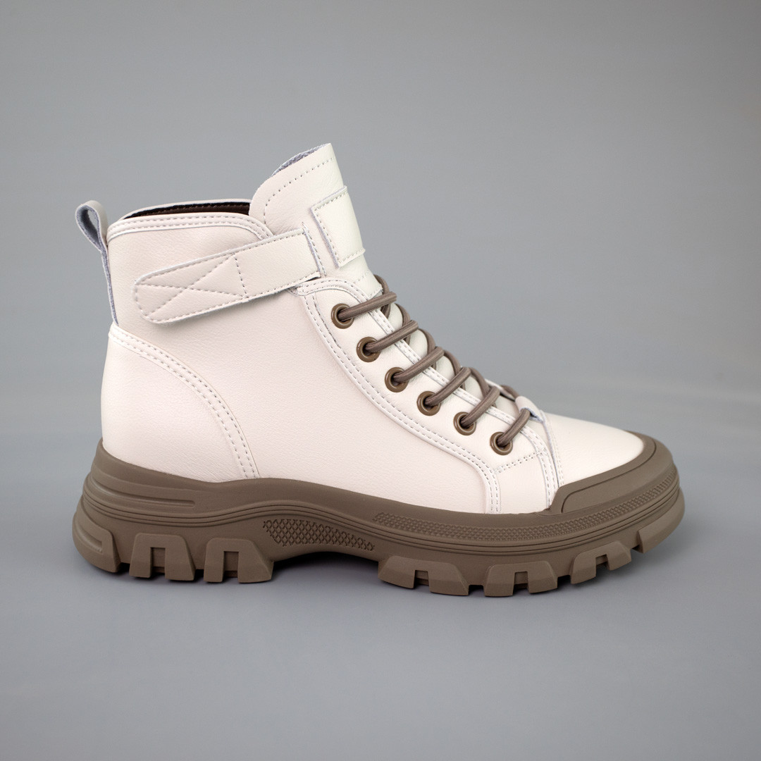 Черевики жіночі шкіра байка 592915 Молочні, фото 1