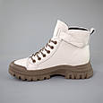 Черевики жіночі шкіра байка 592915 Молочні, фото 3