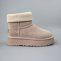 Угги жіночі замшеві 590145 Бежеві