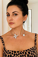 Кольє метелик посріблення цирконій