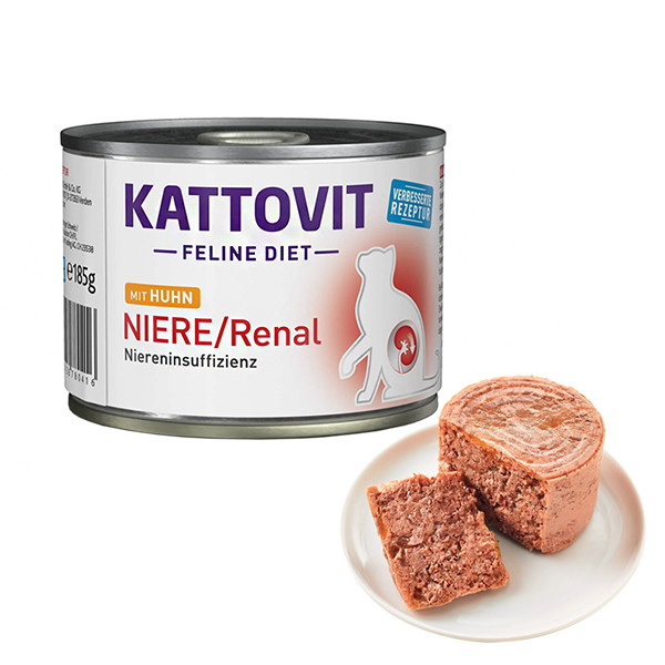 Kattovit Veterinary Niere Renal Chicken КАТТОВІТ РЕНАЛ КУРКА повнораціонний вологий лікувальний корм для котів із захворюваннями, фото 1