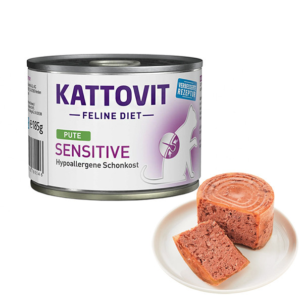 Kattovit Veterinary Sensitive Turkey КАТТОВІТ СЕНСИТИВ ІНДИЧКА повнораціонний беззерновий вологий лікувальний корм для котів із, фото 1