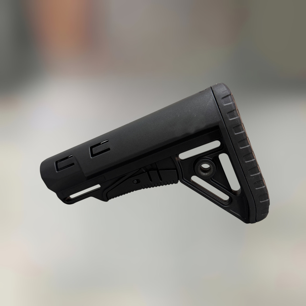 Приклад (база) DLG TBS TACTICAL DLG-129, для трубок Mil-Spec, колір Чорний, гніздо антабки на 2 сторони (DLG-129 BL), фото 1