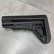 Приклад (база) DLG TBS TACTICAL DLG-129, для трубок Mil-Spec, колір Чорний, гніздо антабки на 2 сторони (DLG-129 BL), фото 6