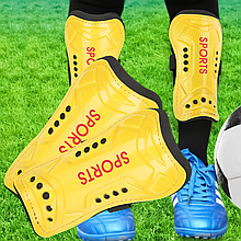 Футбольні щитки Sport 21 см,  пластик, EVA, на липучці, Жовтий