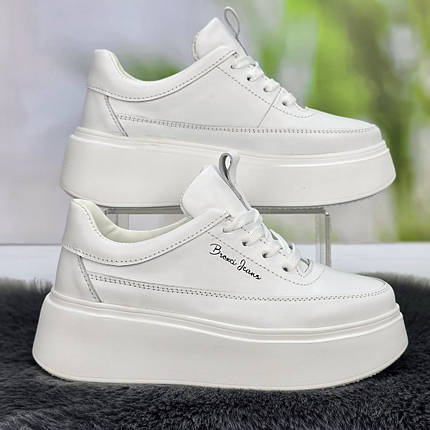 Кросівки жіночі BROXCI білі шкіряні демісезонні 8054, фото 1