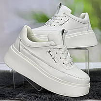 Кросівки жіночі BROXCI білі шкіряні демісезонні 8054, фото 2