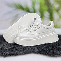 Кросівки жіночі BROXCI білі шкіряні демісезонні 8054, фото 4