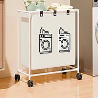 Кошик для білизни на колесах 62х55х25см, MAG-909 / Кошик для брудної білизни / Підлоговий кошик у ванну