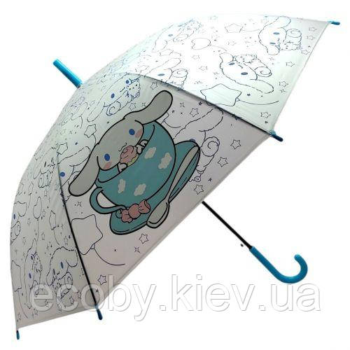 Зонтик "Аниме. Санріо-синаморол", тростина; висота — 75 см; діаметр купола — 83 см, (блакитна), фото 1