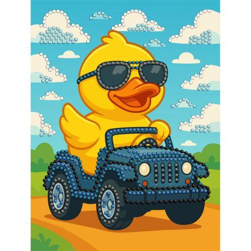 Набір з алмазною мозаїкою (вибірковою) "Качка на машині" 15x20см [tsi274718-TSI], фото 1