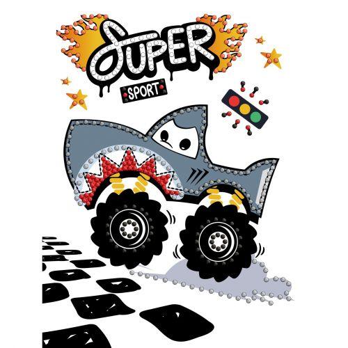 Набір з алмазною мозаїкою (вибірковою) "Машина-акула" 15x20см [tsi274725-TSI], фото 1