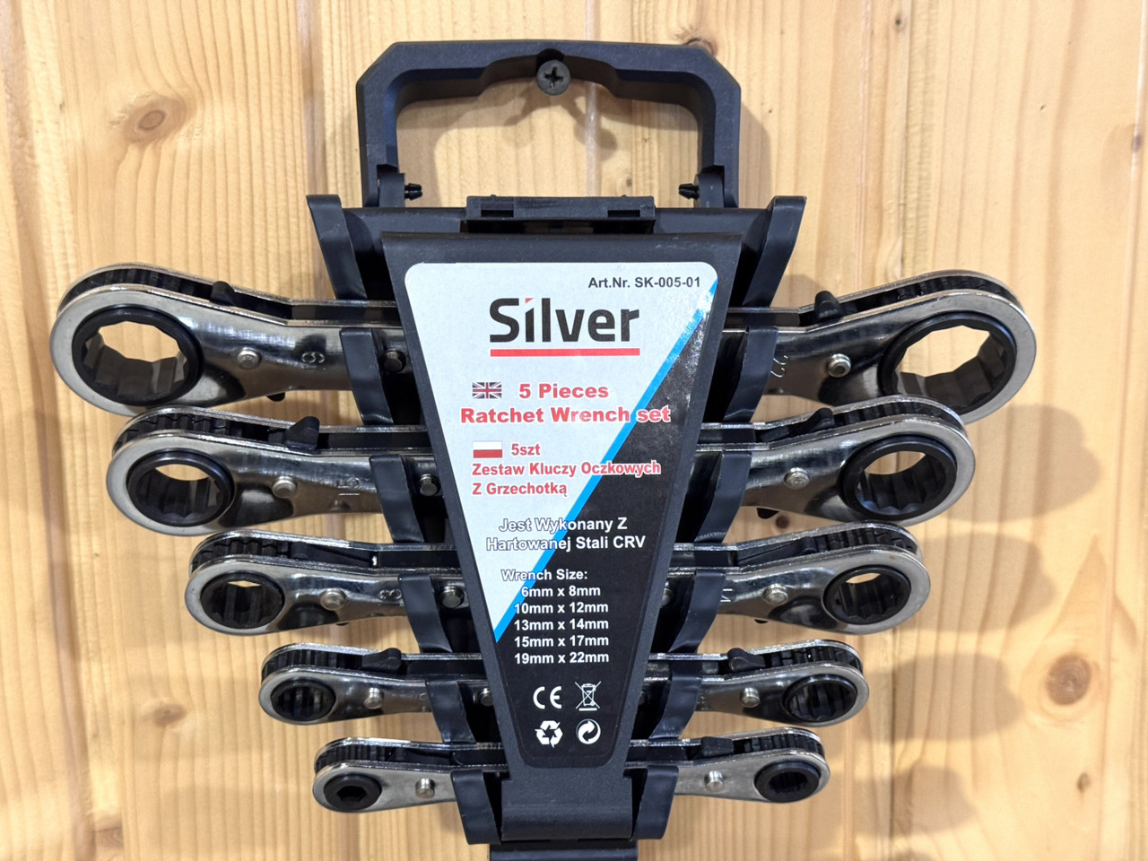 Набір накидних ключів із тріскачкою (6-22 мм) 5 шт. Silver SK-005-01, фото 1