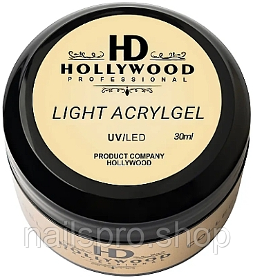 Рідкий акригель Light Acrygel 01 Холодний білий HD Hollywood 30мл, фото 1