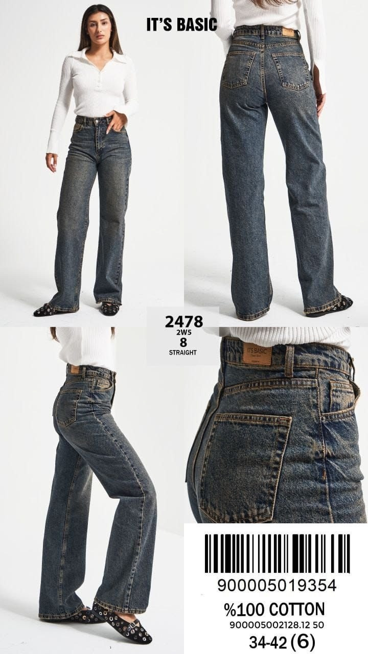 Джинси жіночі its basic палаццо труби сині, фото 1