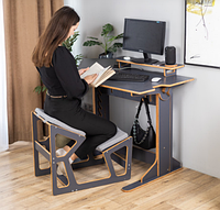 Стіл трансформер регульований для комп'ютера + Колінний стілець з регулюванням висоти для роботи стоячи, сидячи, змінне положення