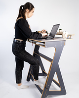 Стіл трансформер універсальний з регулюванням висоти для роботи стоячи та сидячи Freelance Письмовий стіл, Граніт