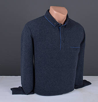 Чоловічий джемпер | чоловічий светр T-Ring з коміром темно-синій Туреччина 9338