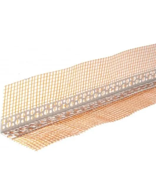 Кутник ПВХ перфорований 3м з сіткою 7x7см (145г/м2)