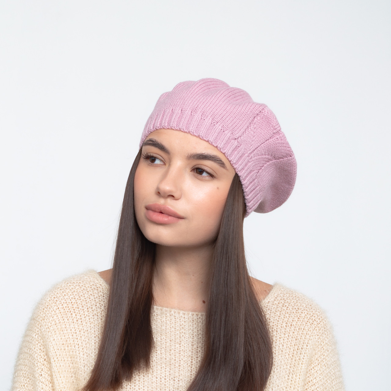 Берет Evelyn 1152 (кашемір) темна пудра